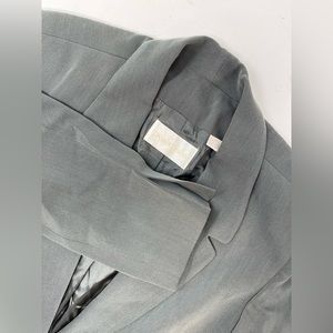 Dana Bushman Wool Blend Career Blazer Long Suit Jacket Dark Grey Size 14 GHR5